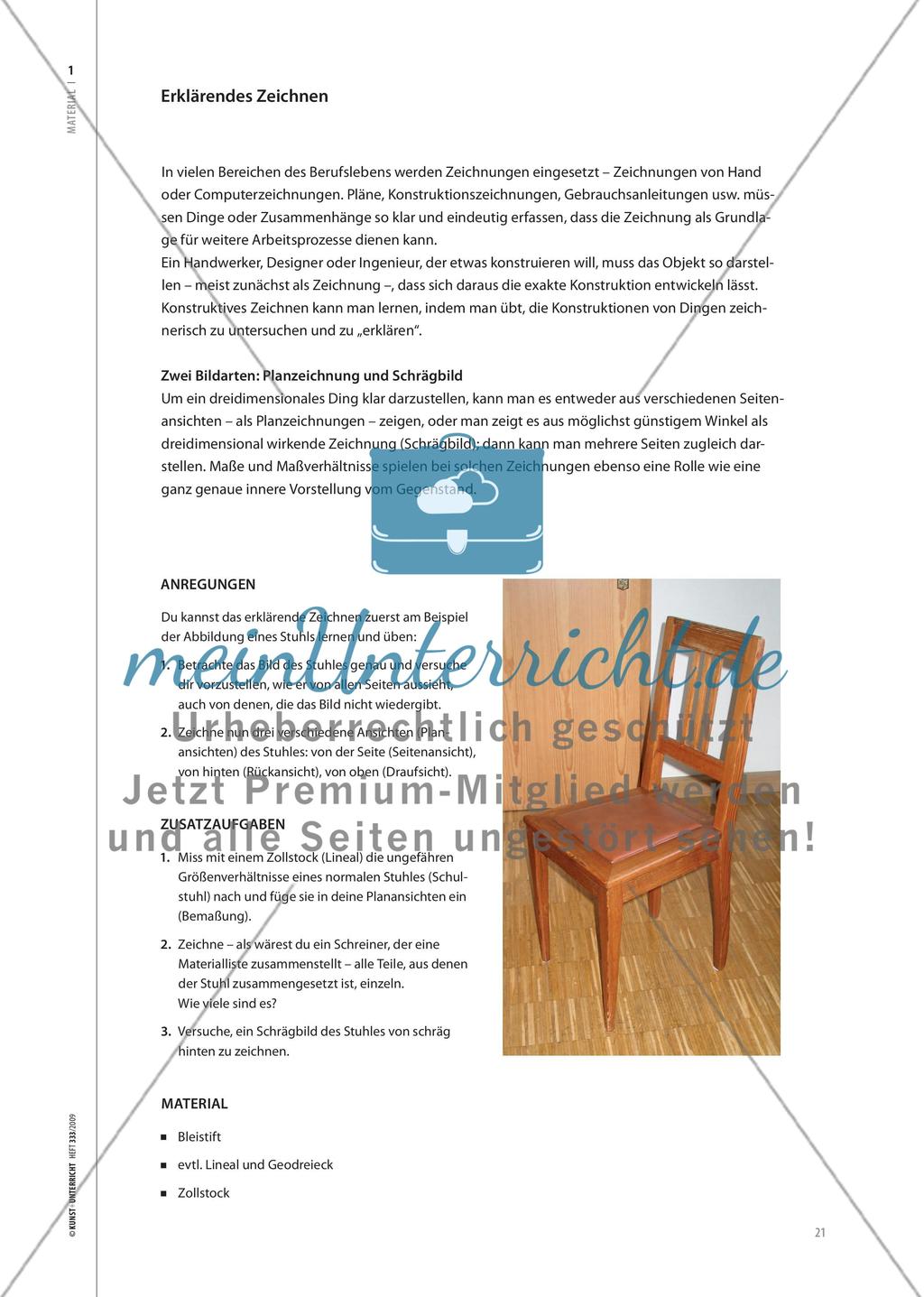Einen Stuhl im Kopf drehen - Basisübung zum verstehenden Zeichnen Preview 4