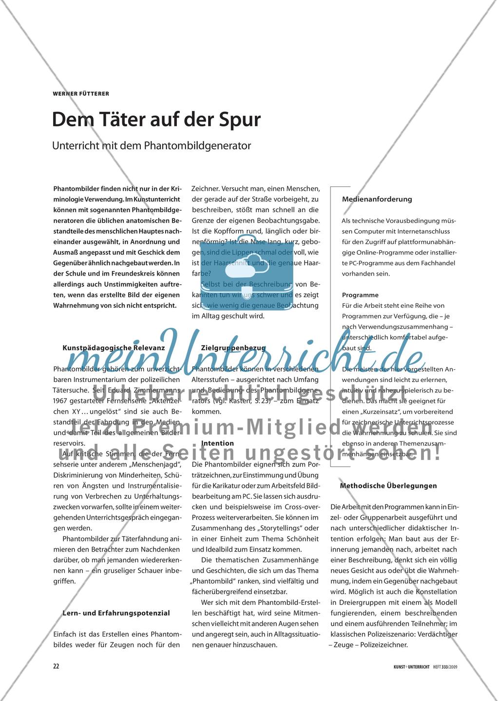 Dem Täter auf der Spur - Unterricht mit dem Phantombildgenerator Preview 1