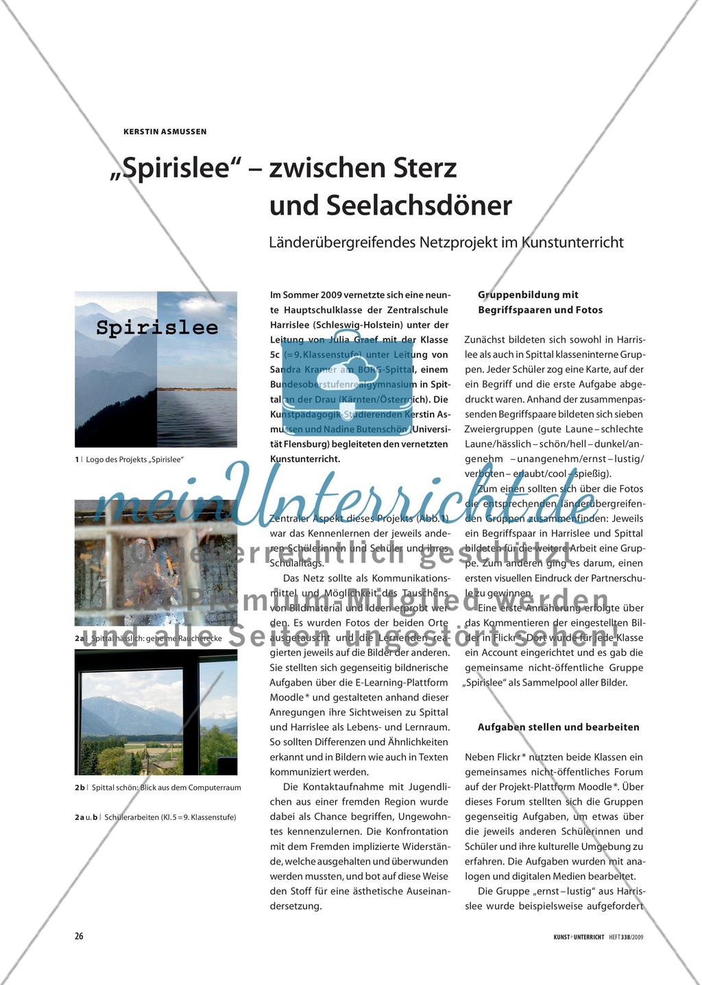 „Spirislee“ – zwischen Sterz und Seelachsdöner: Länderübergreifendes Netzprojekt im Kunstunterricht Preview 1