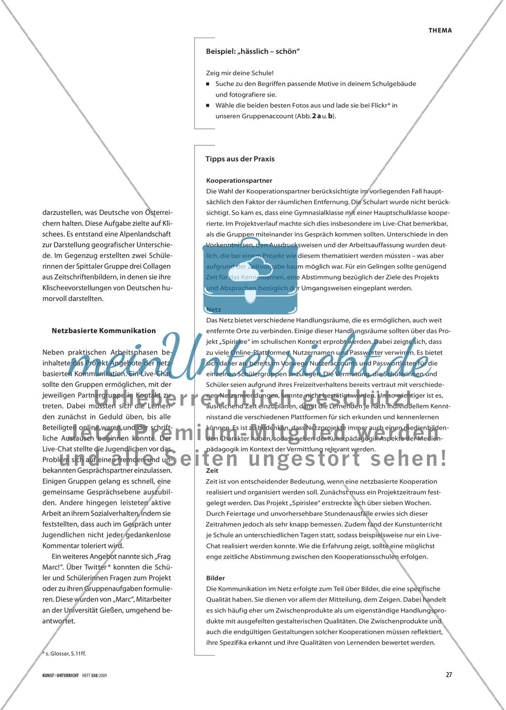 „Spirislee“ – zwischen Sterz und Seelachsdöner: Länderübergreifendes Netzprojekt im Kunstunterricht Preview 2