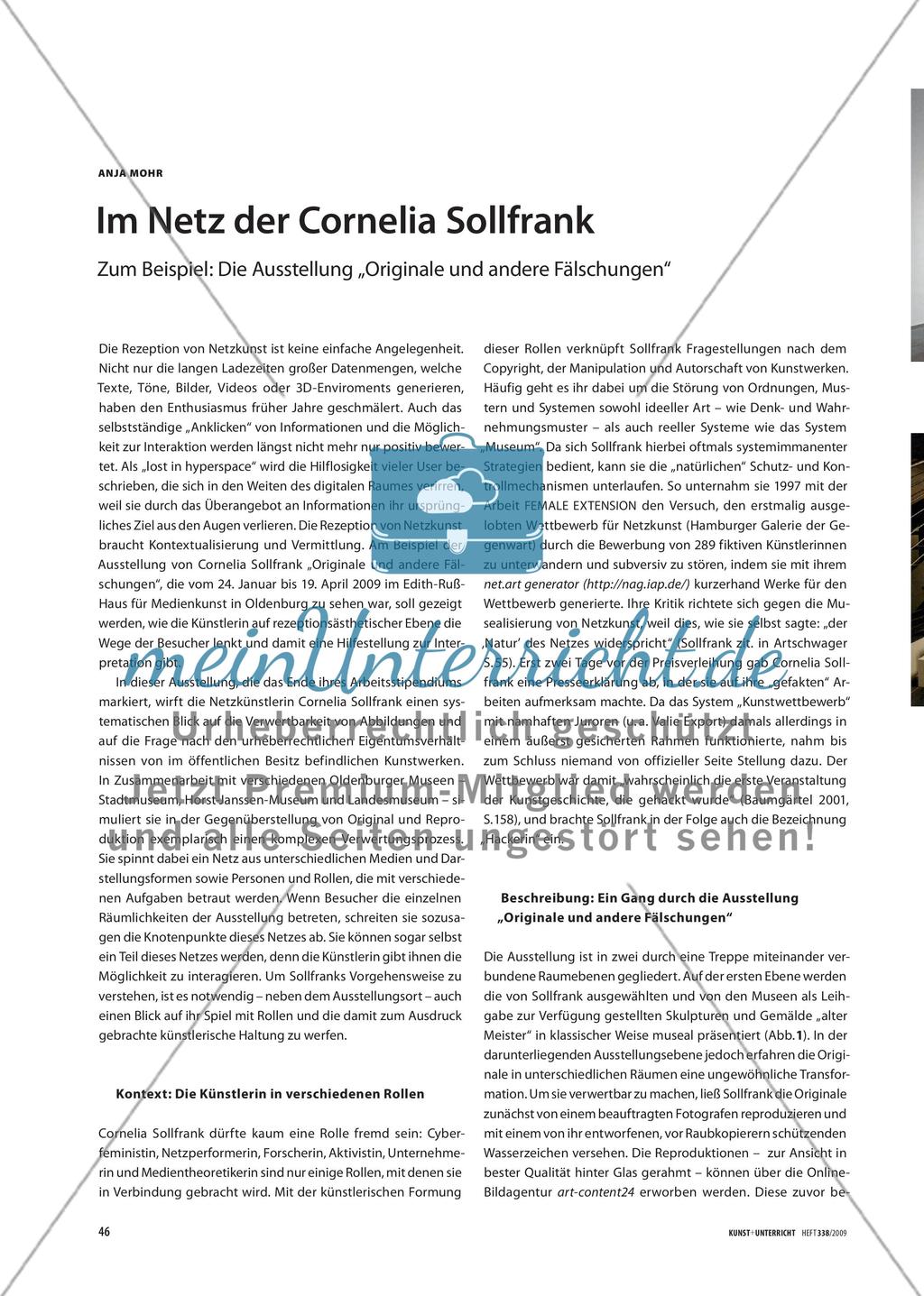 Im Netz der Cornelia Sollfrank - Zum Beispiel: Die Ausstellung „Originale und andere Fälschungen“ Preview 1
