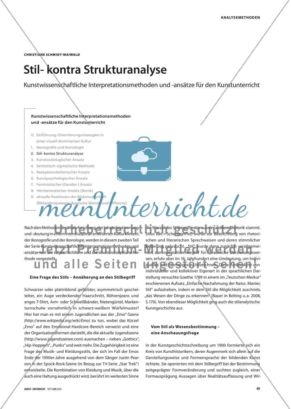 Stil- kontra Strukturanalyse - Kunstwissenschaftliche Interpretationsmethoden und -ansätze für den Kunstunterricht Preview 1
