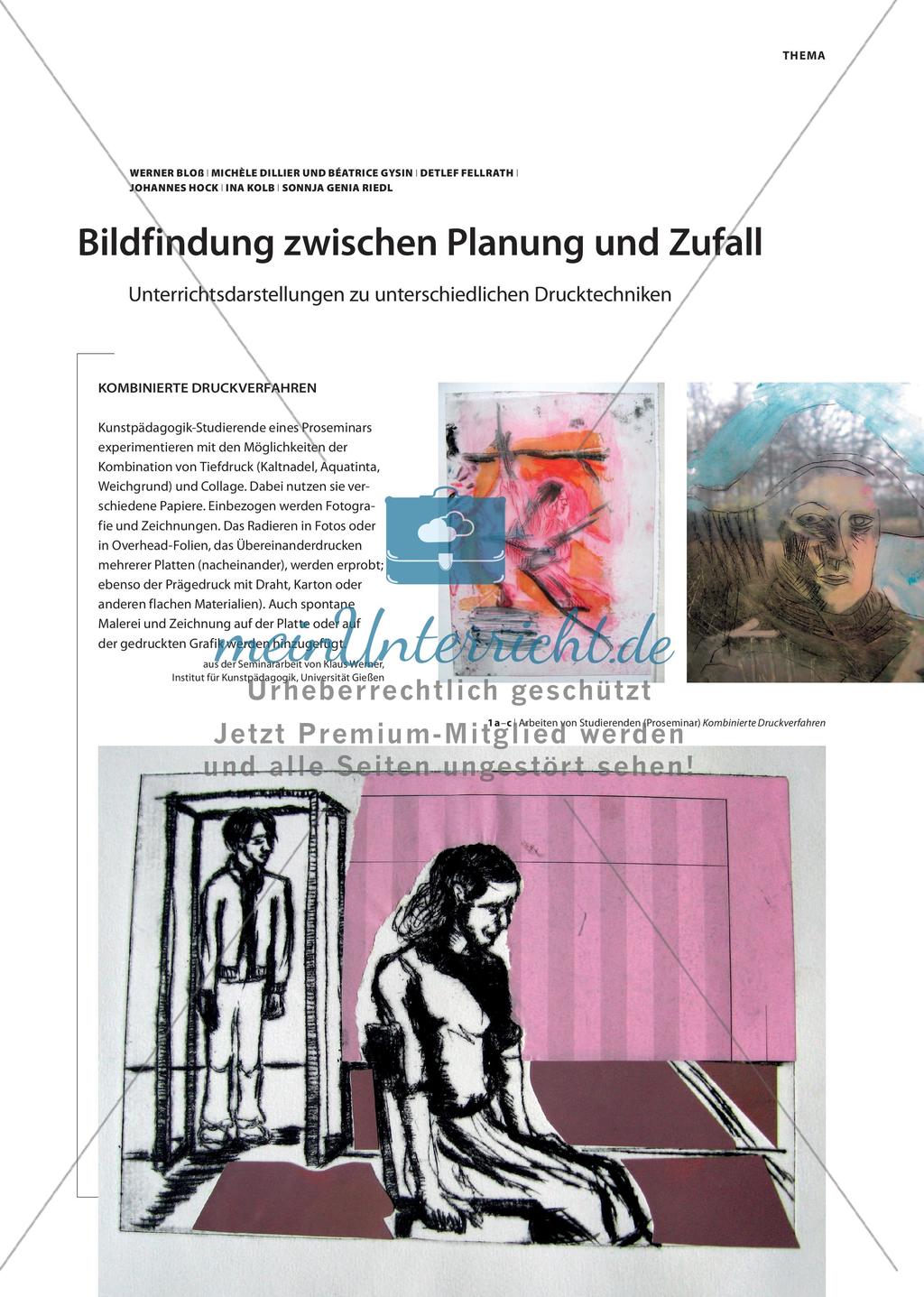 Bildfindung zwischen Planung und Zufall - Unterrichtsdarstellungen zu unterschiedlichen Drucktechniken Preview 1