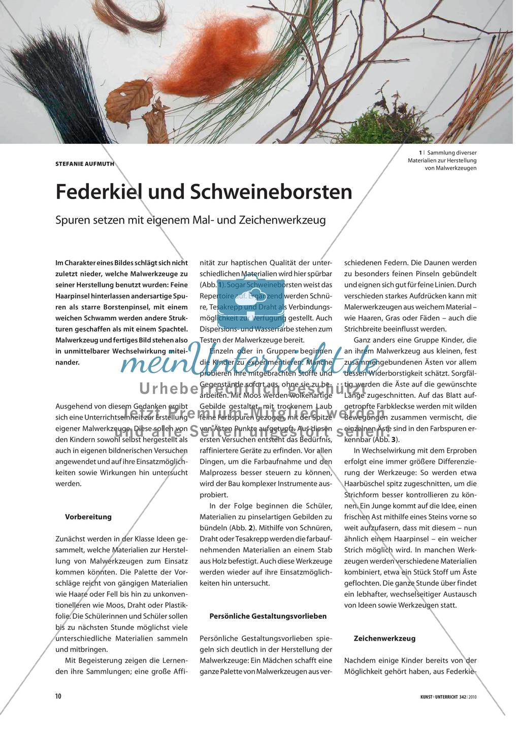 Federkiel und Schweineborsten - Spuren setzen mit eigenem Mal- und Zeichenwerkzeug Preview 1