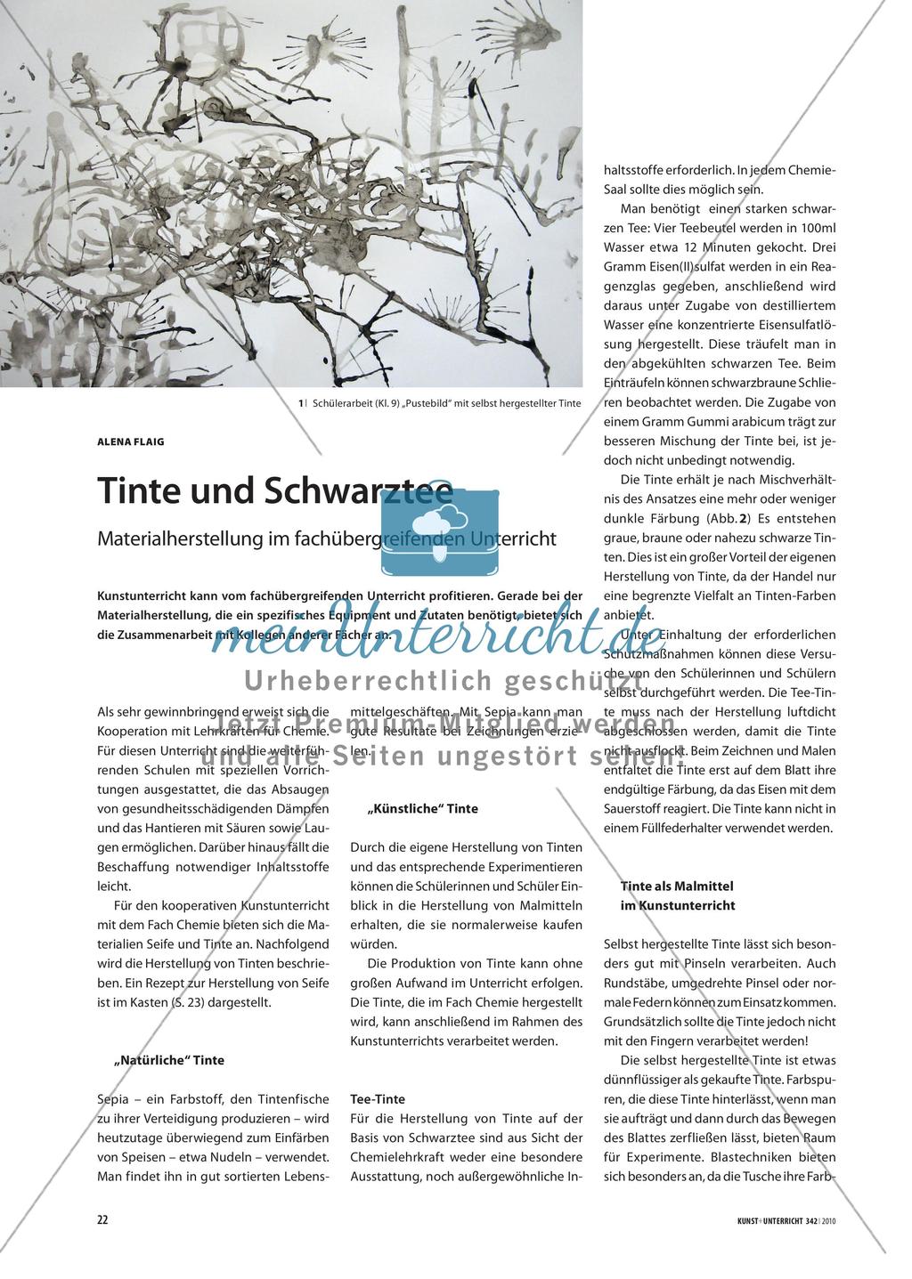Tinte und Schwarztee - Materialherstellung im fachübergreifenden Unterricht Preview 1