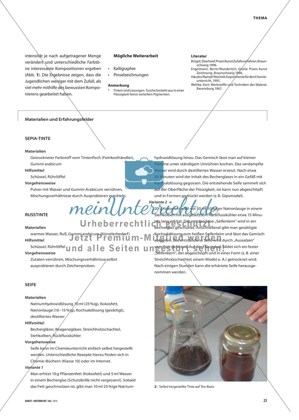 Tinte und Schwarztee - Materialherstellung im fachübergreifenden Unterricht Preview 2