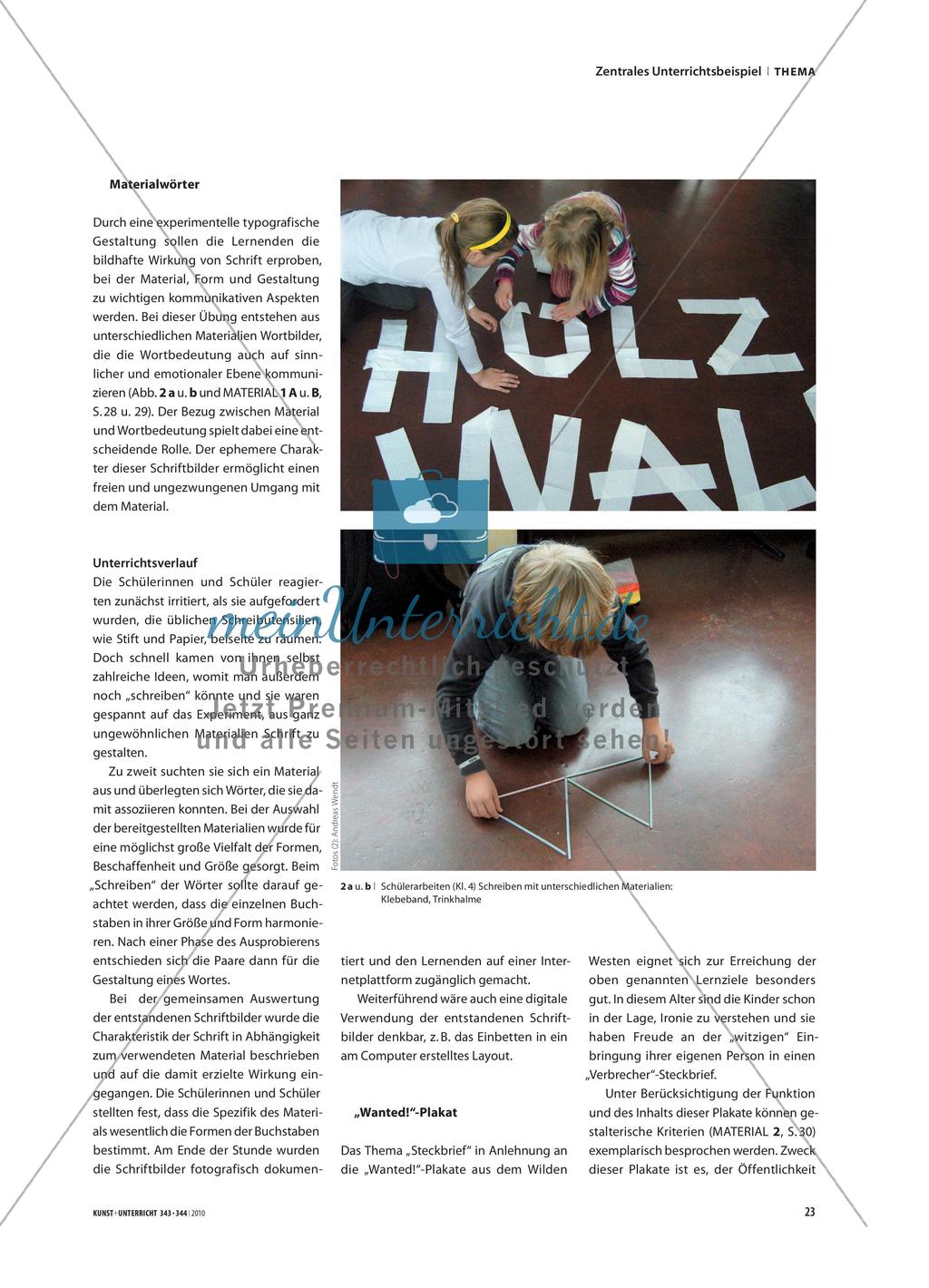 Wanted! - Schrift und Plakatgestaltung in der Grundschule Preview 3