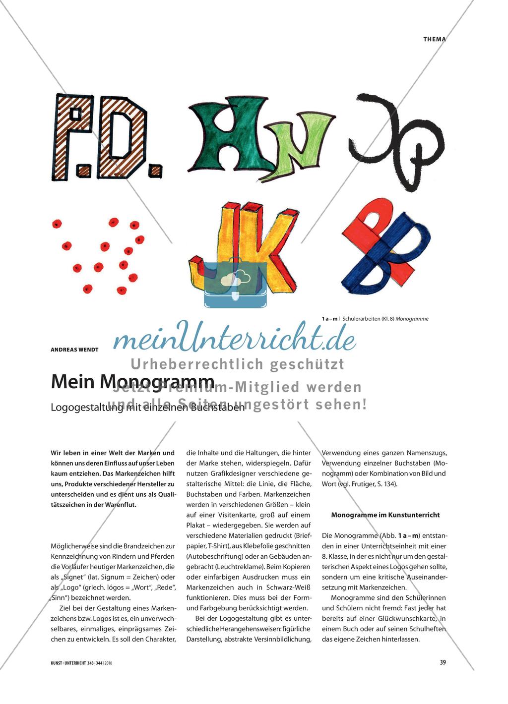 Mein Monogramm - Logogestaltung mit einzelnen Buchstaben Preview 1