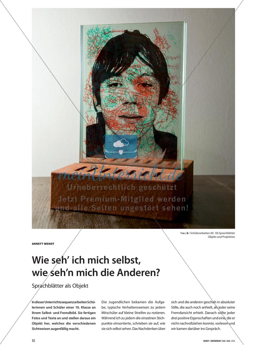 Wie seh’ ich mich selbst, wie seh’n mich die Anderen? - Sprachblätter als Objekt Preview 1
