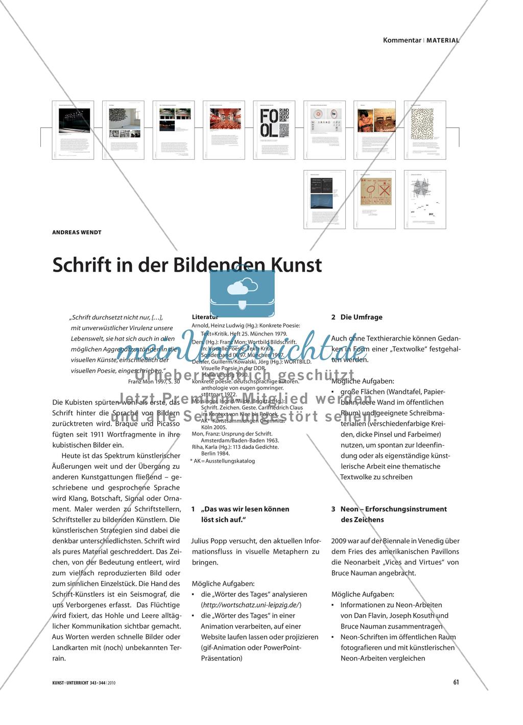 Schrift in der Bildenden Kunst Preview 1