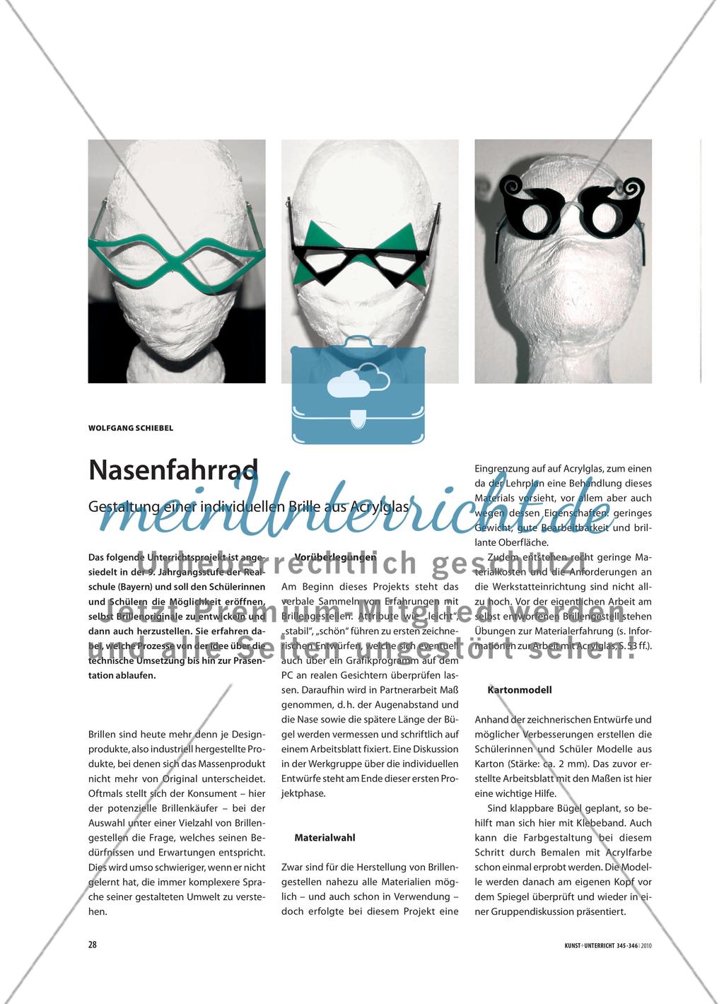 Nasenfahrrad - Gestaltung einer individuellen Brille aus Acrylglas Preview 1