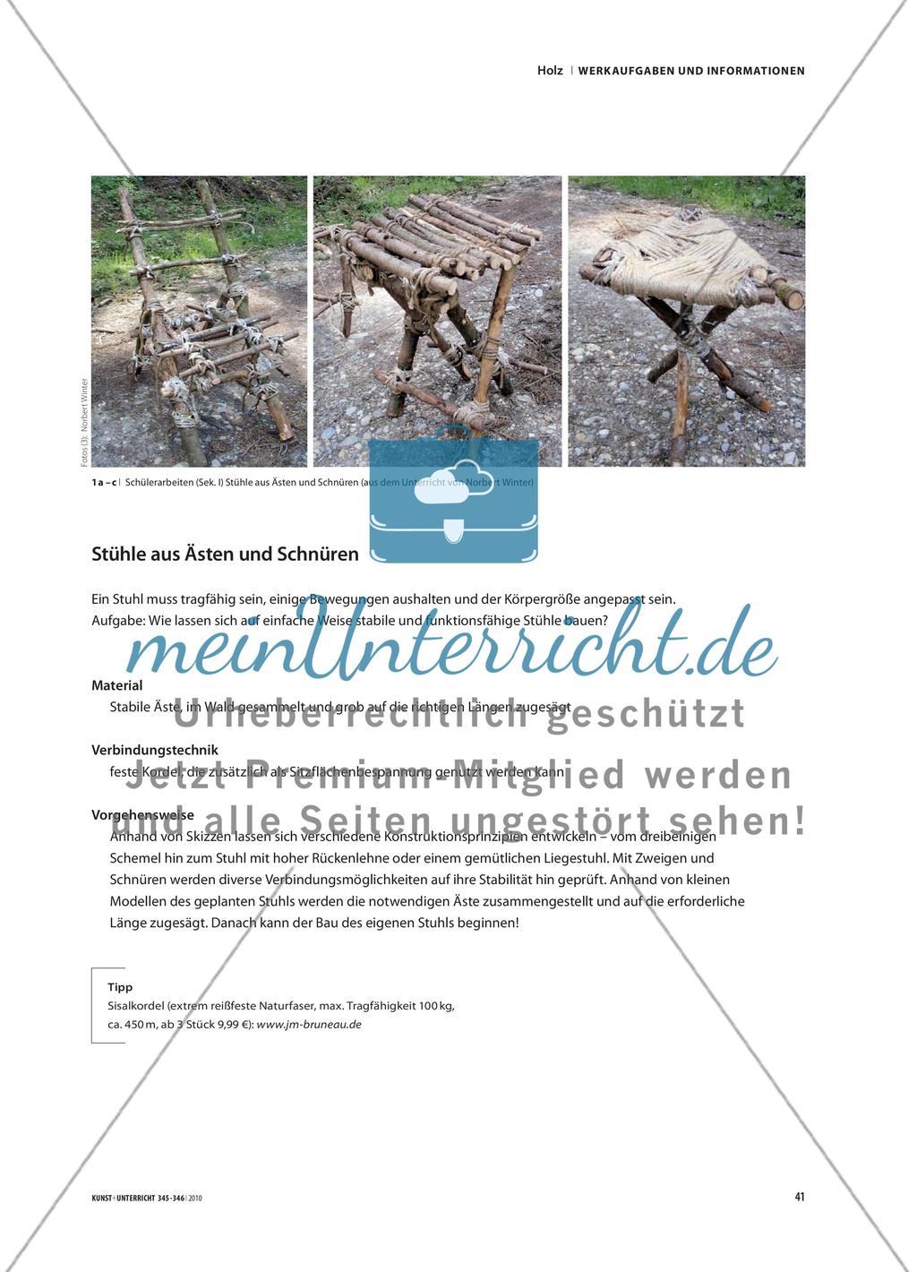 Stühle aus Ästen und Schnüren Preview 1
