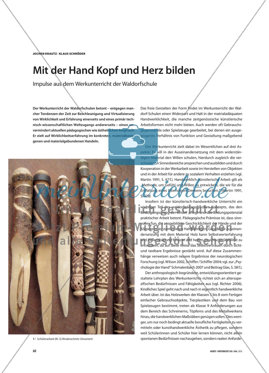 Mit der Hand Kopf und Herz bilden - Impulse aus dem Werkunterricht der Waldorfschule Preview 1