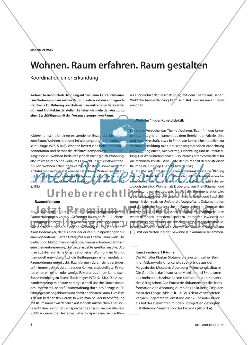 Wohnen. Raum erfahren. Raum gestalten - Koordination einer Erkundung Preview 1