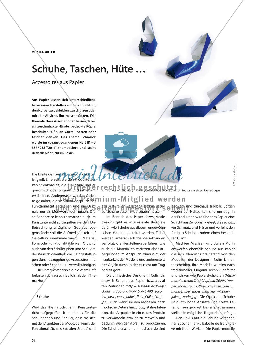 Schuhe, Taschen, Hüte … - Accessoires aus Papier Preview 1
