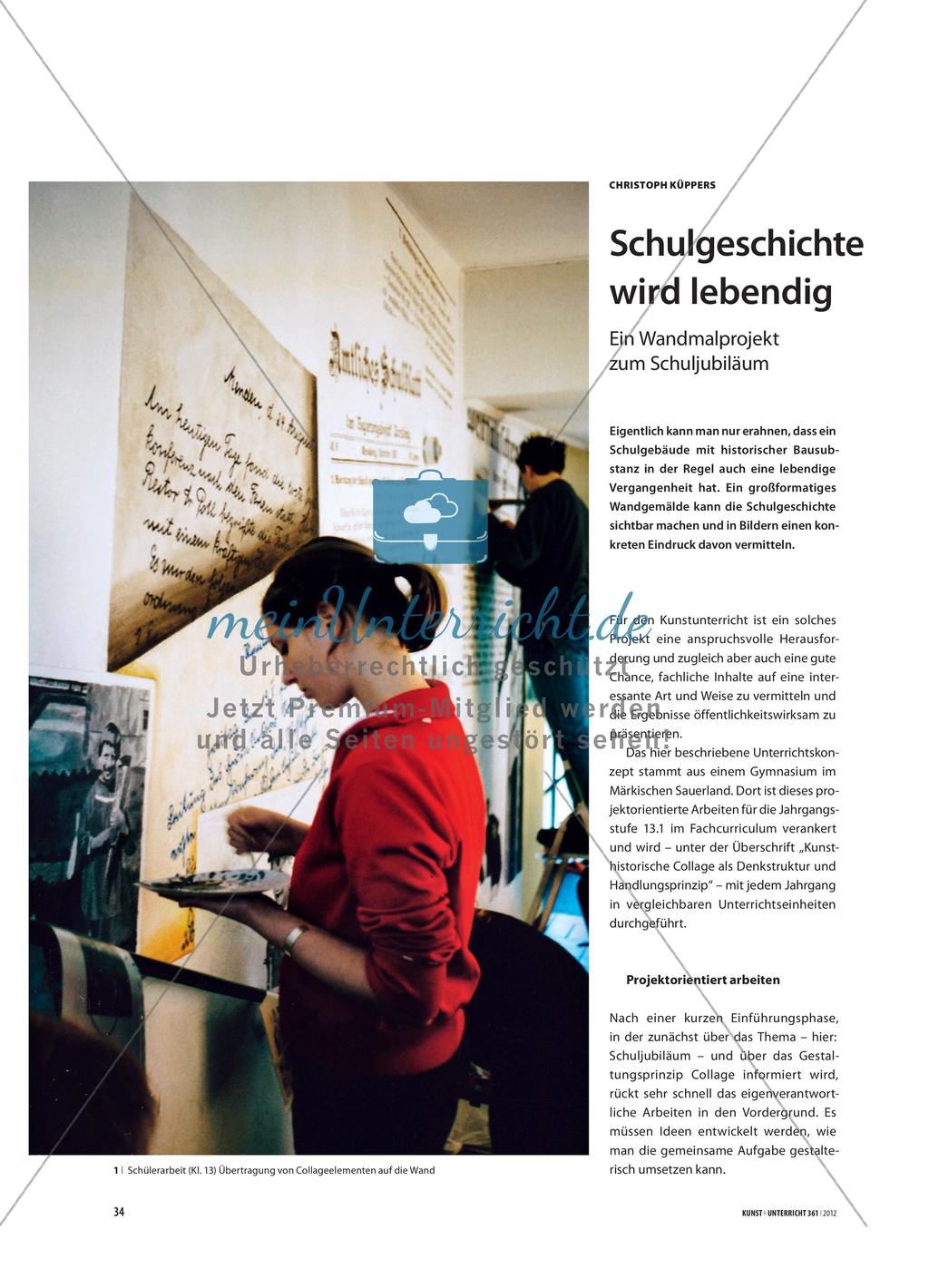 Schulgeschichte wird lebendig - Ein Wandmalprojekt zum Schuljubiläum Preview 1