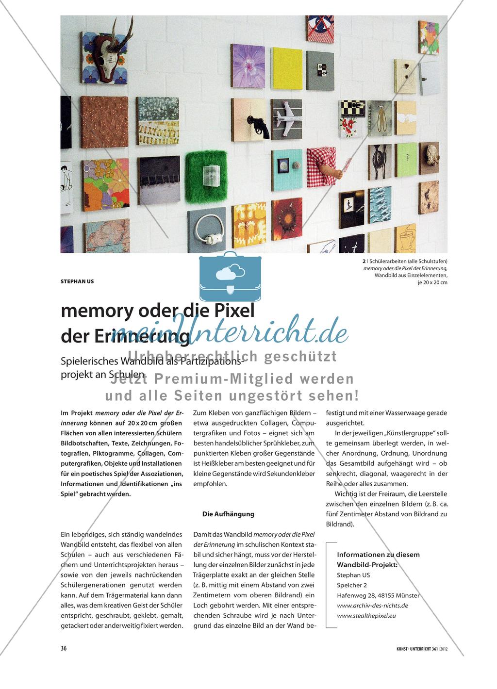 memory oder die Pixel der Erinnerung - Spielerisches Wandbild als Partizipationsprojekt an Schulen Preview 1