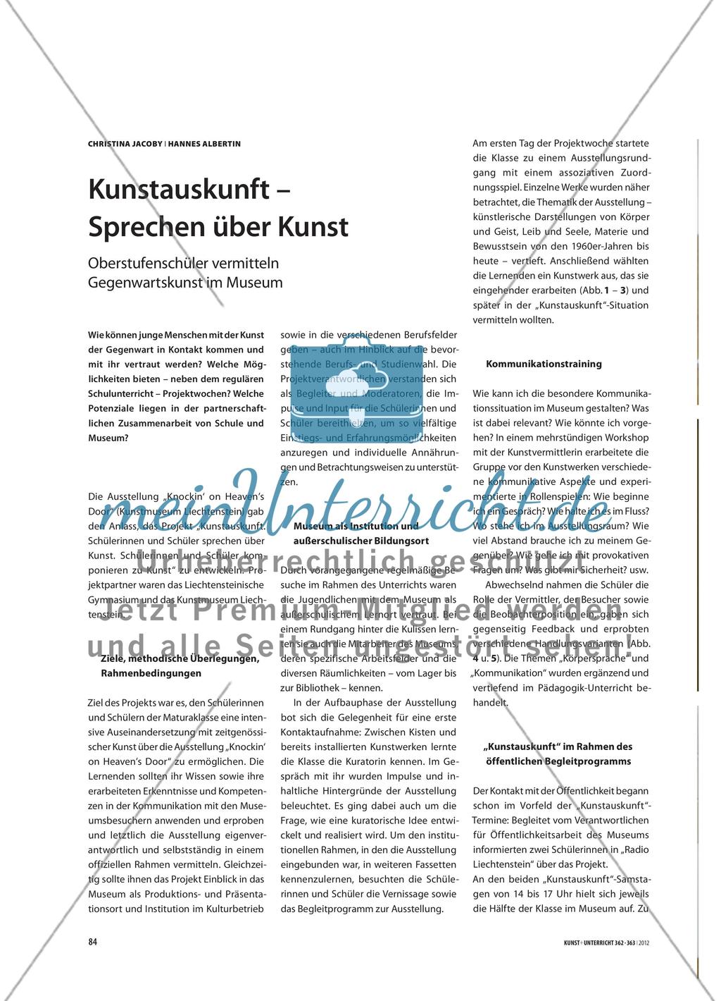 Kunstauskunft – Sprechen über Kunst: Oberstufenschüler vermitteln Gegenwartskunst im Museum Preview 1