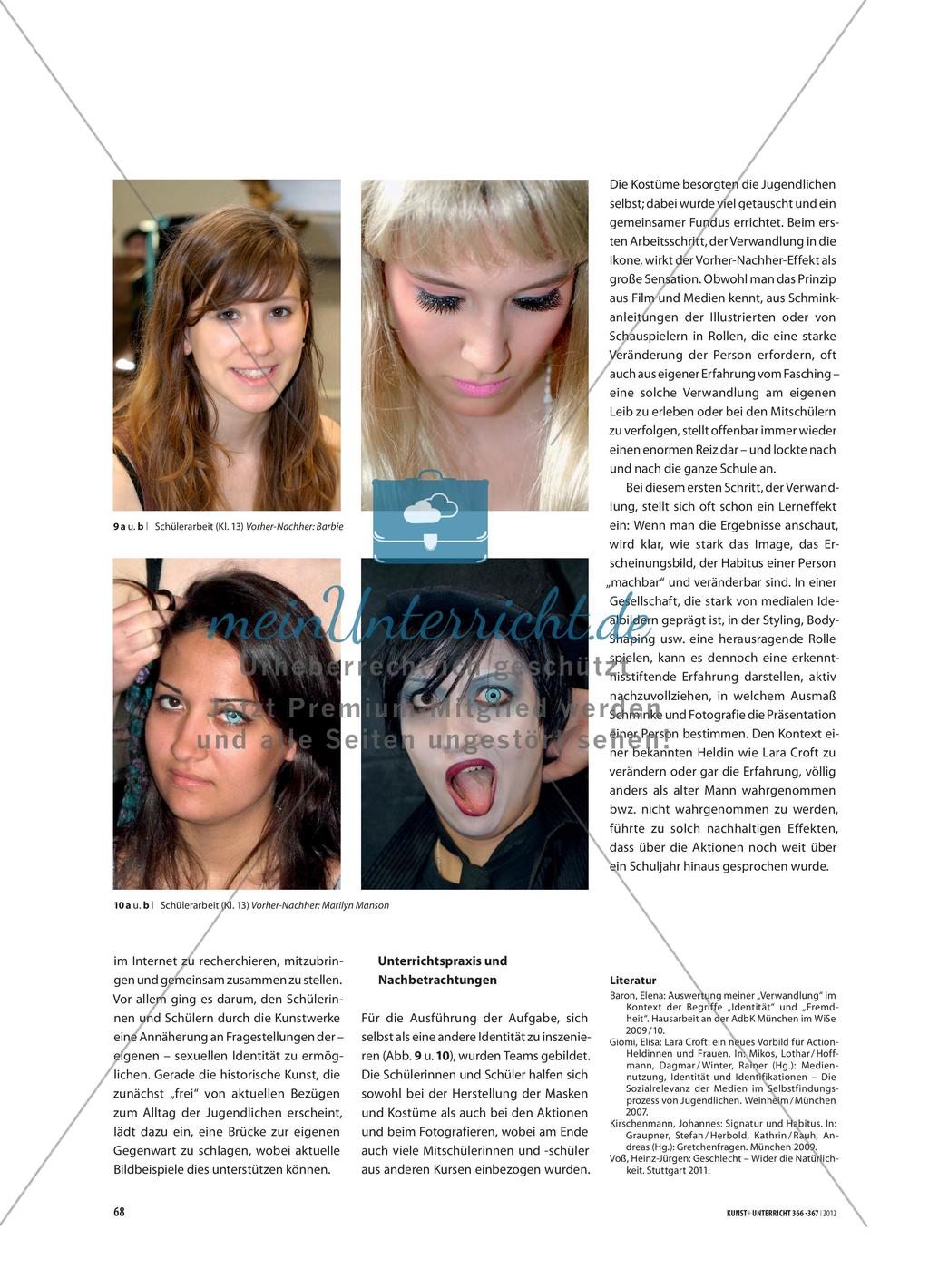 Selbstinszenierung im Kunstunterricht - Ikonen der Weiblichkeit und der 