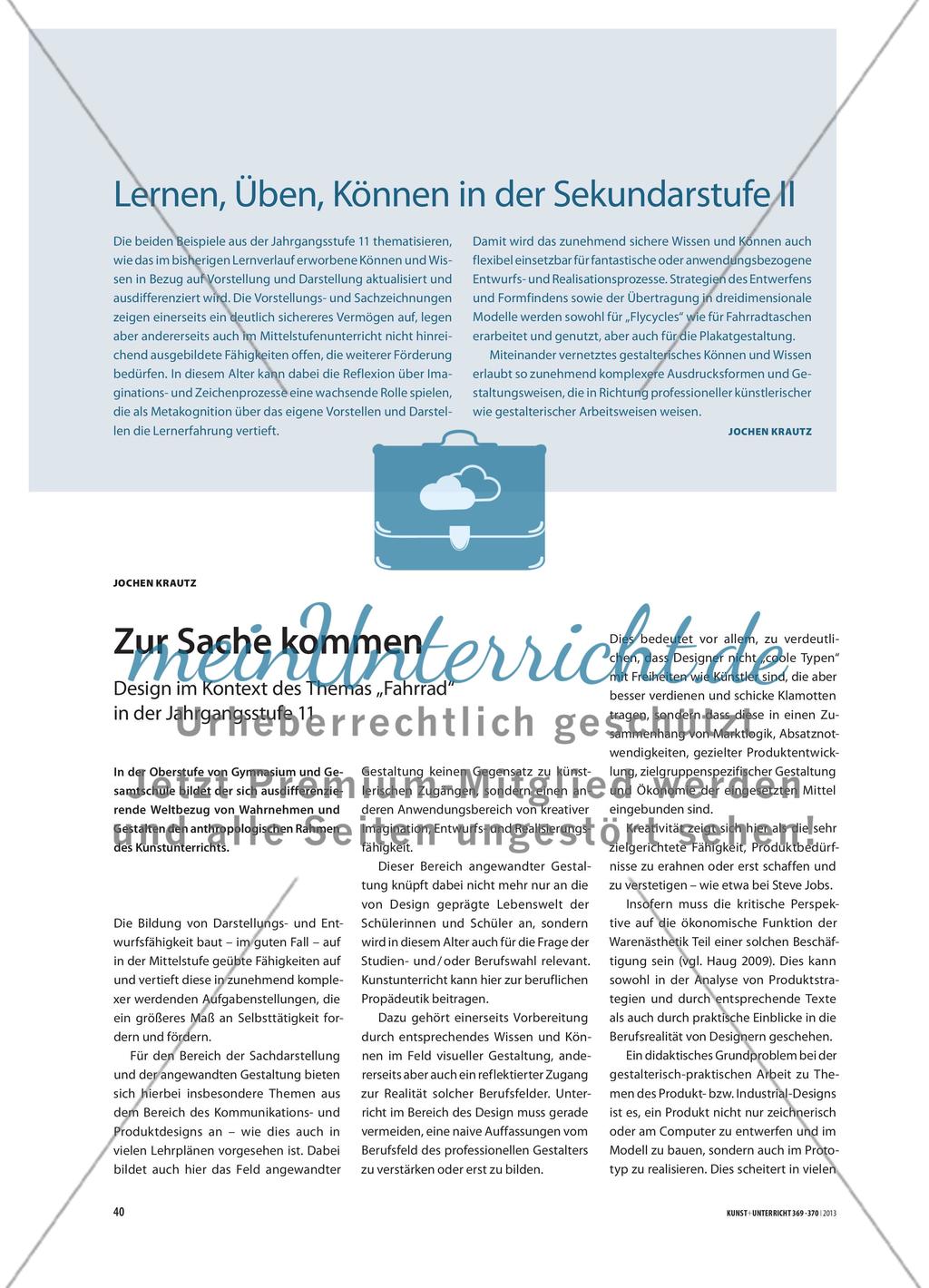 Zur Sache kommen - Design im Kontext des Themas „Fahrrad“ in der Jahrgangsstufe 11 Preview 1