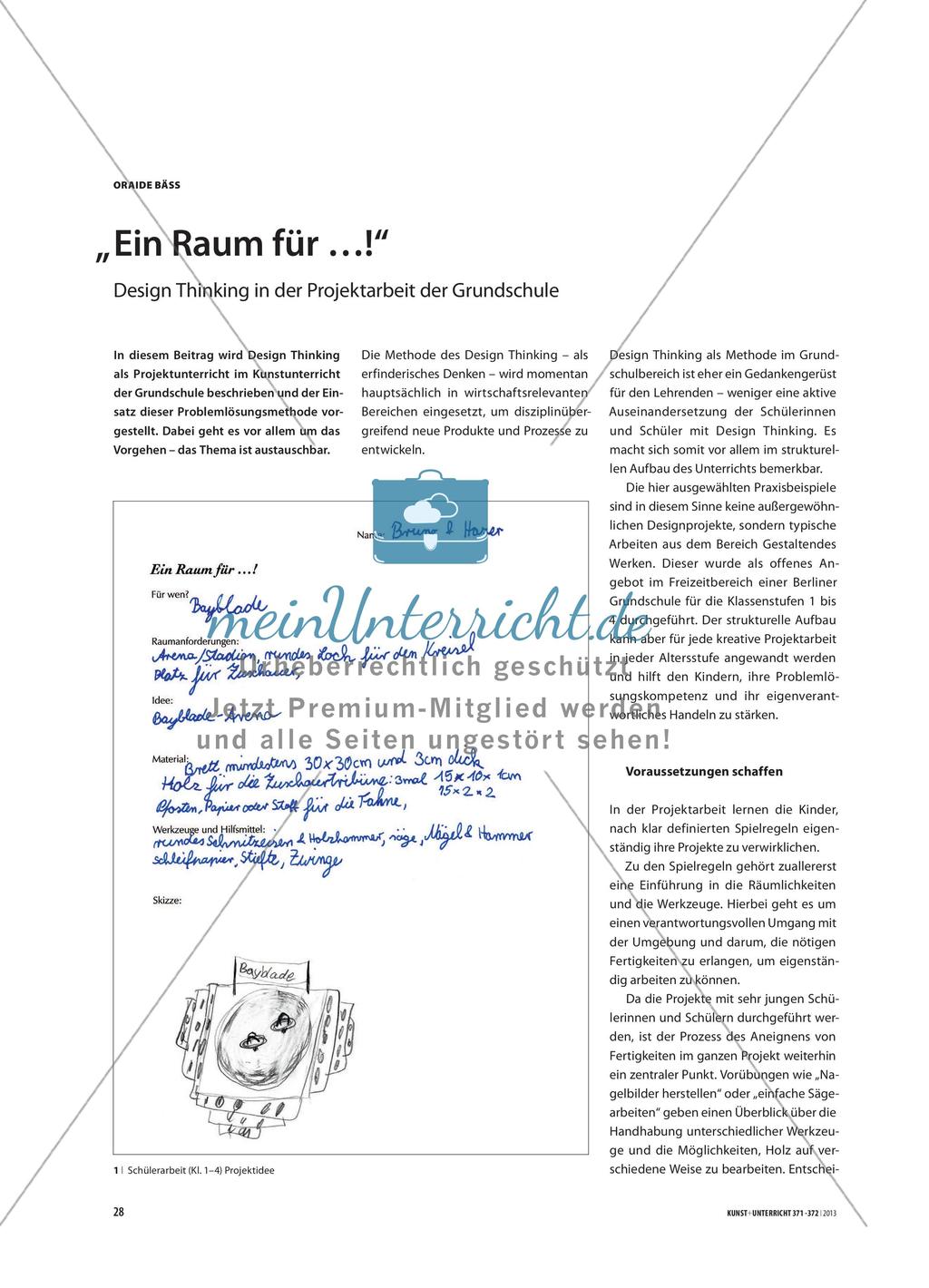 „Ein Raum für …!“ - Design Thinking in der Projektarbeit der Grundschule Preview 1