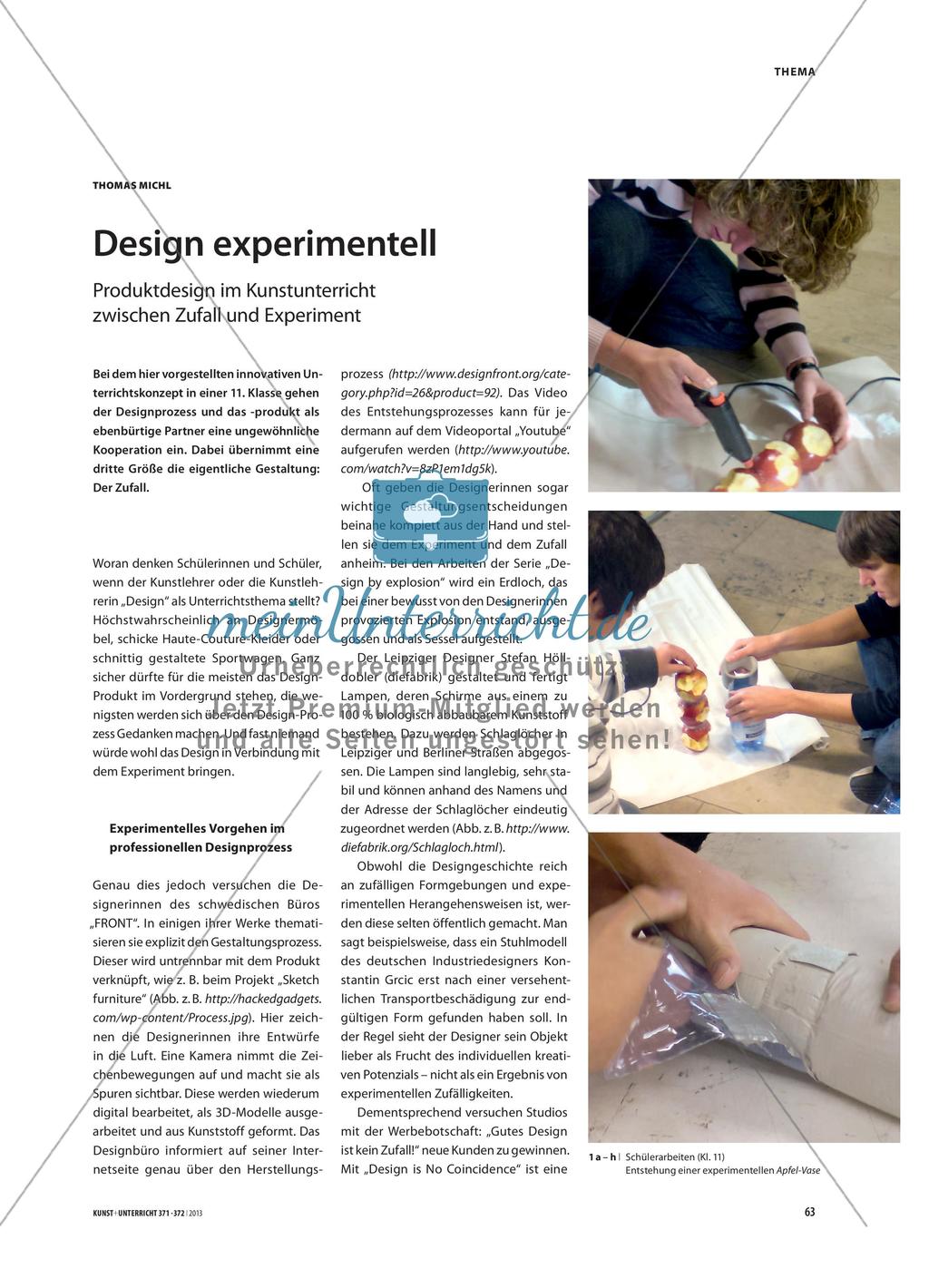Design experimentell - Produktdesign im Kunstunterricht zwischen Zufall und Experiment Preview 1