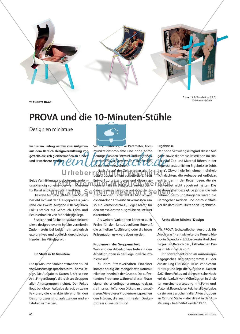 PROVA und die 10-Minuten-Stühle - Design en miniature Preview 1