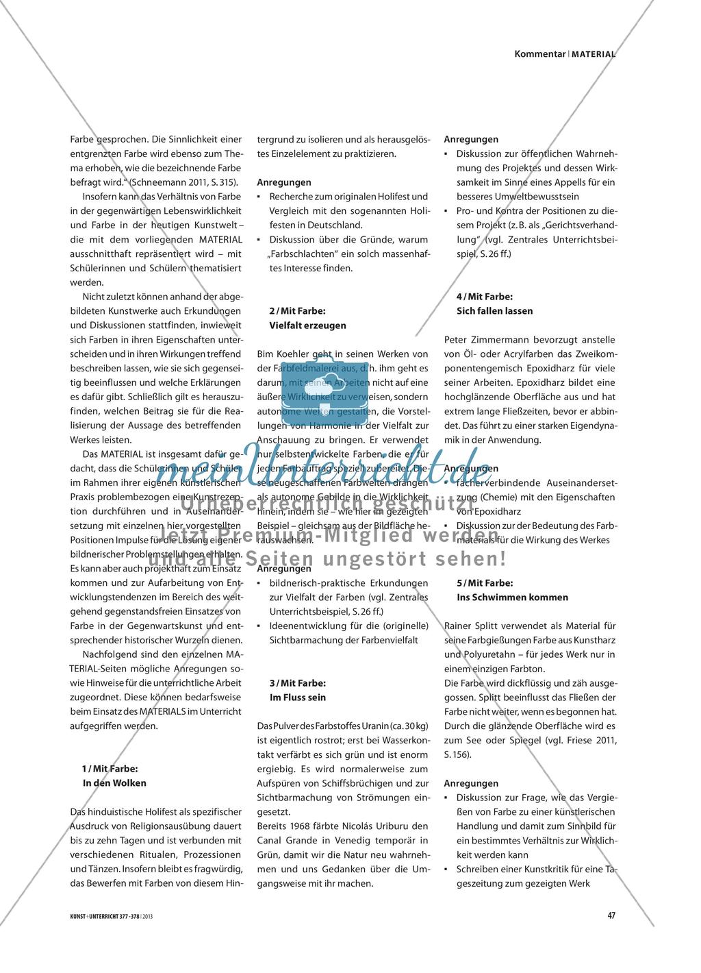 Material-Teil: Formgebung und Wirkung von Farbe in der bildenden Kunst Preview 2