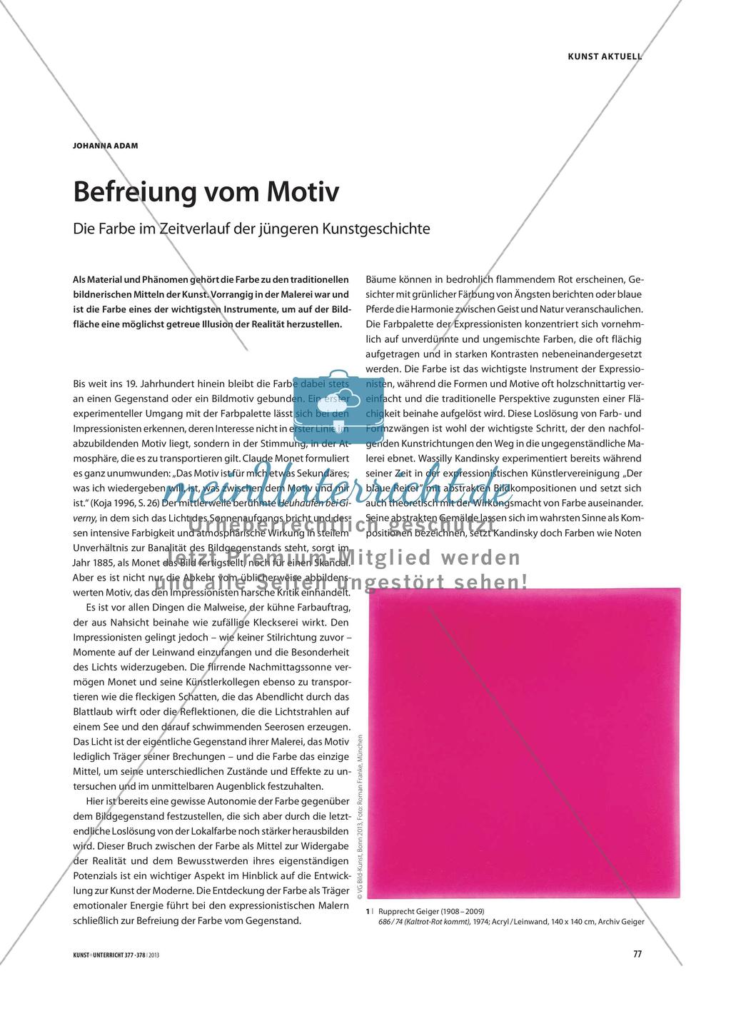 Die Farbe und ihre Bedeutung im Zeitverlauf der jüngeren Kunstgeschichte Preview 1
