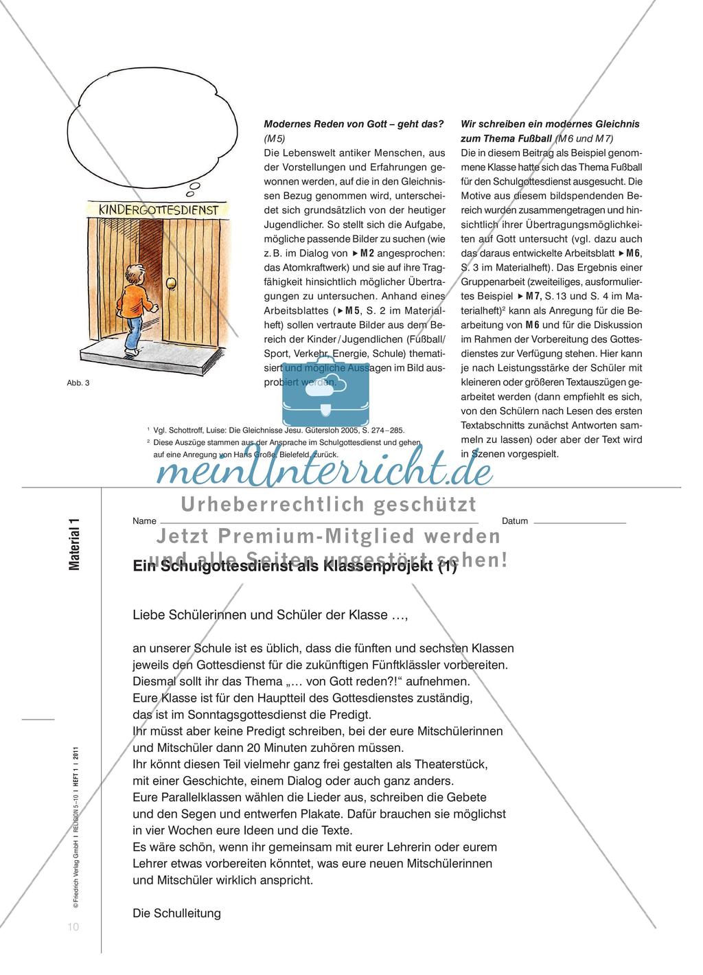 … von Gott reden?! - Moderne Bilder für Gott finden und für einen Schulgottesdienst gestalten Preview 3