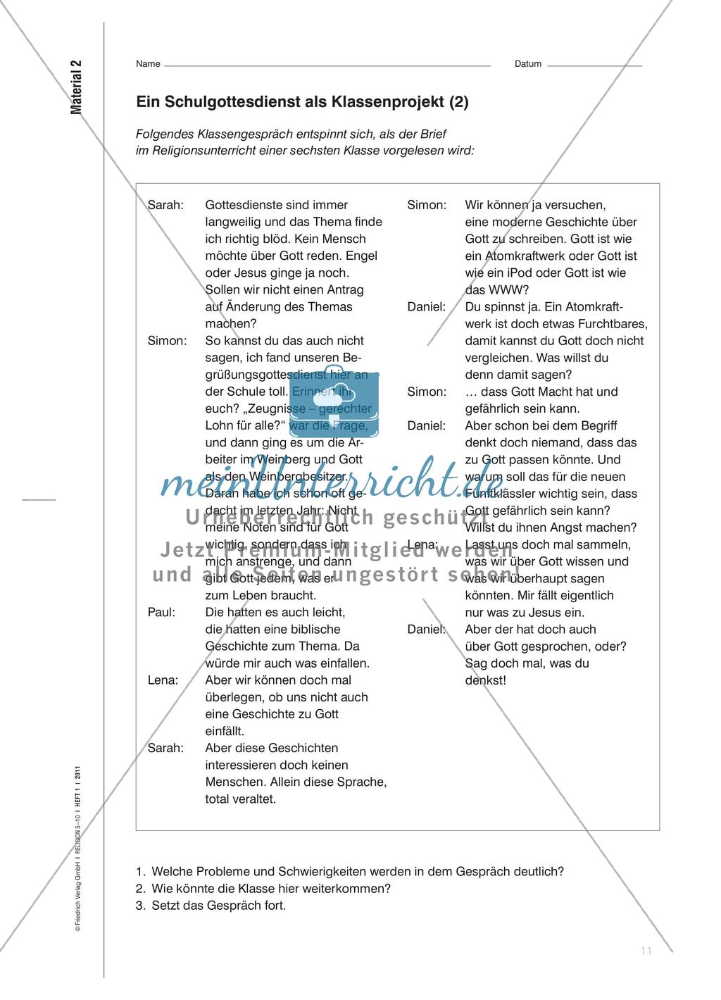 … von Gott reden?! - Moderne Bilder für Gott finden und für einen Schulgottesdienst gestalten Preview 4