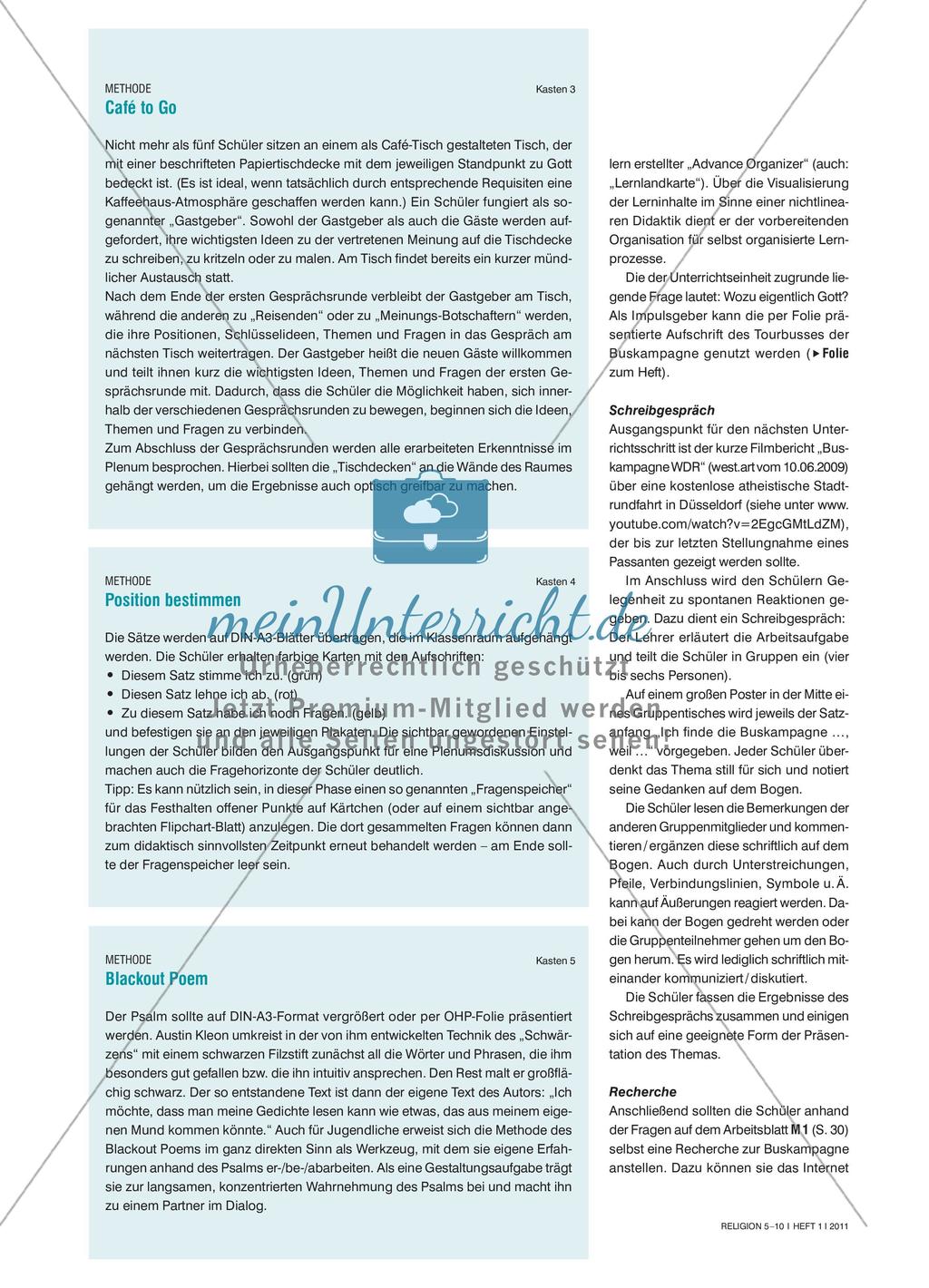 Wozu eigentlich Gott? - Eigene Glaubensvorstellungen und -erfahrungen wahrnehmen und beurteilen Preview 3