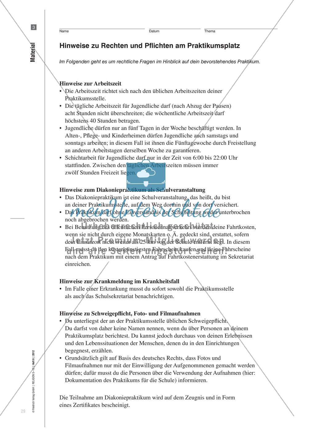 Begegnung mit einer fremden Welt - Ein Projekttag zur Vorbereitung eines Diakoniepraktikums Preview 6