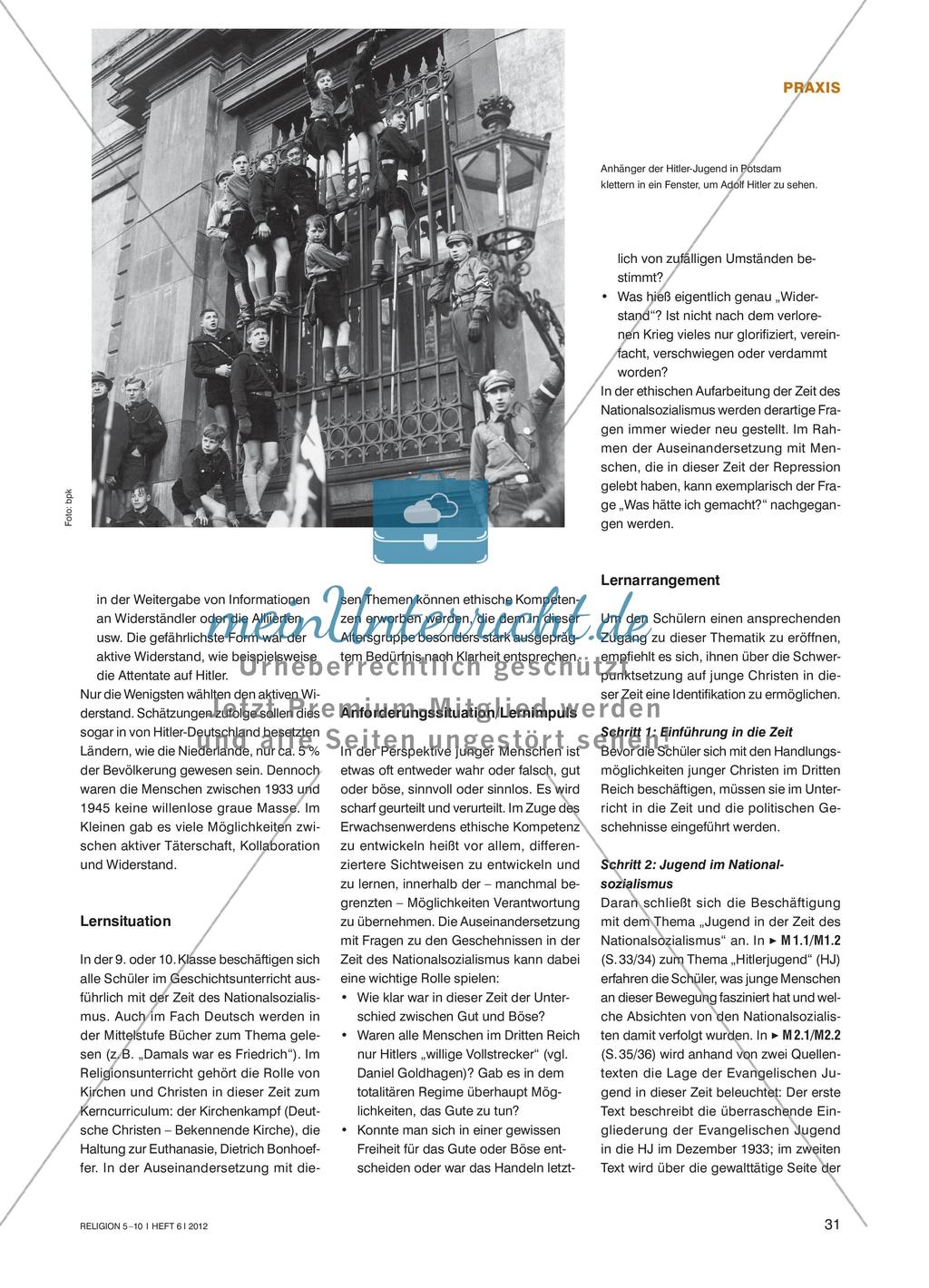 Nicht nur gut oder böse? - Handlungsmöglichkeiten für junge Christen in der Zeit des Nationalsozialismus Preview 2