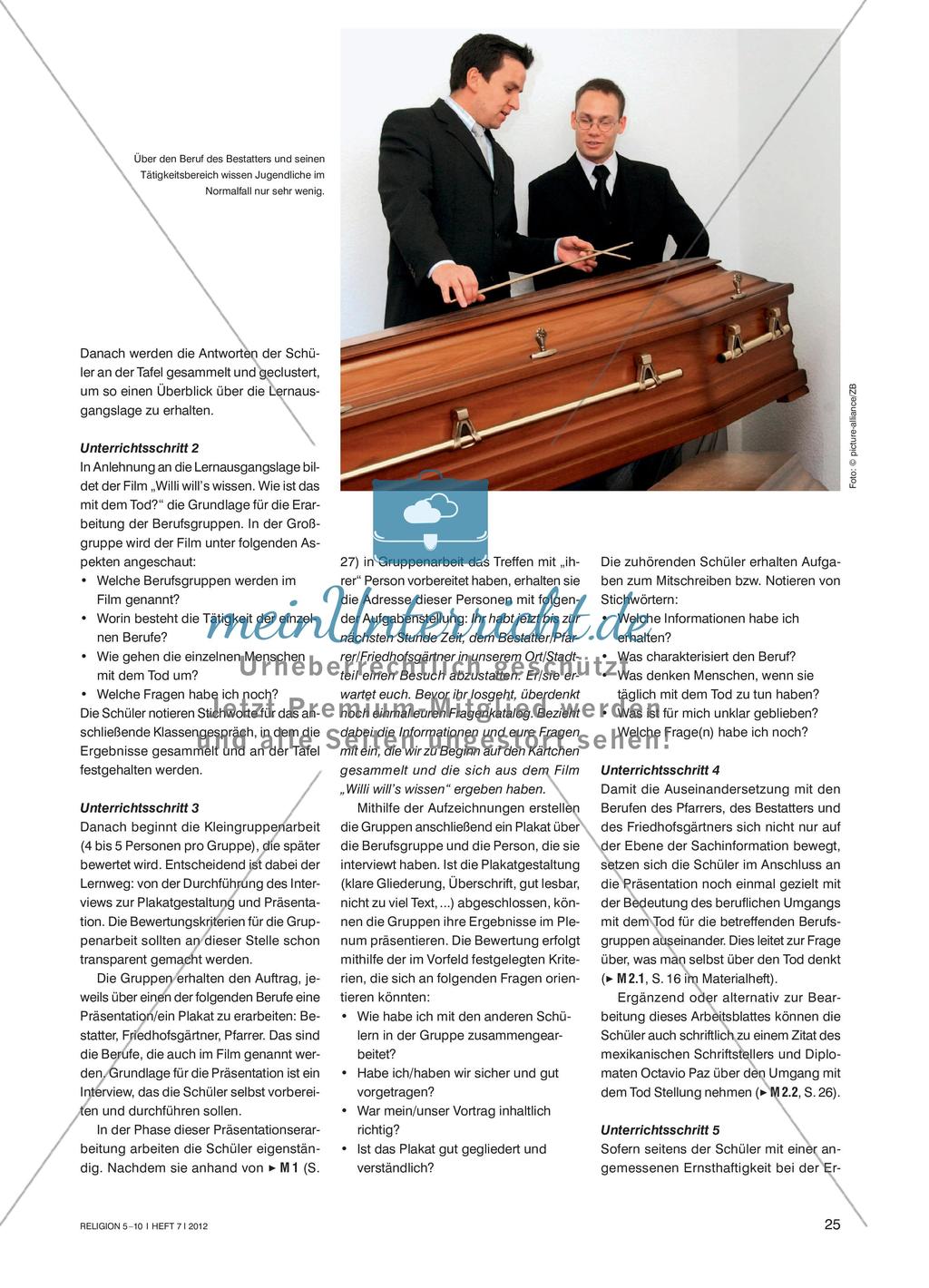 Wer hilft, wenn jemand stirbt? - Menschen kennenlernen, die mit dem Tod zu tun haben Preview 2