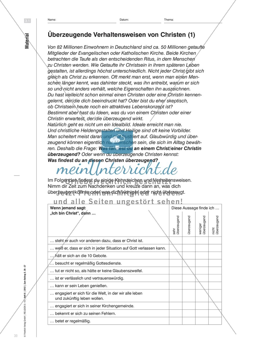 Eine Thesenreihe zu eigenen Vorstellungen vom Christsein Preview 5