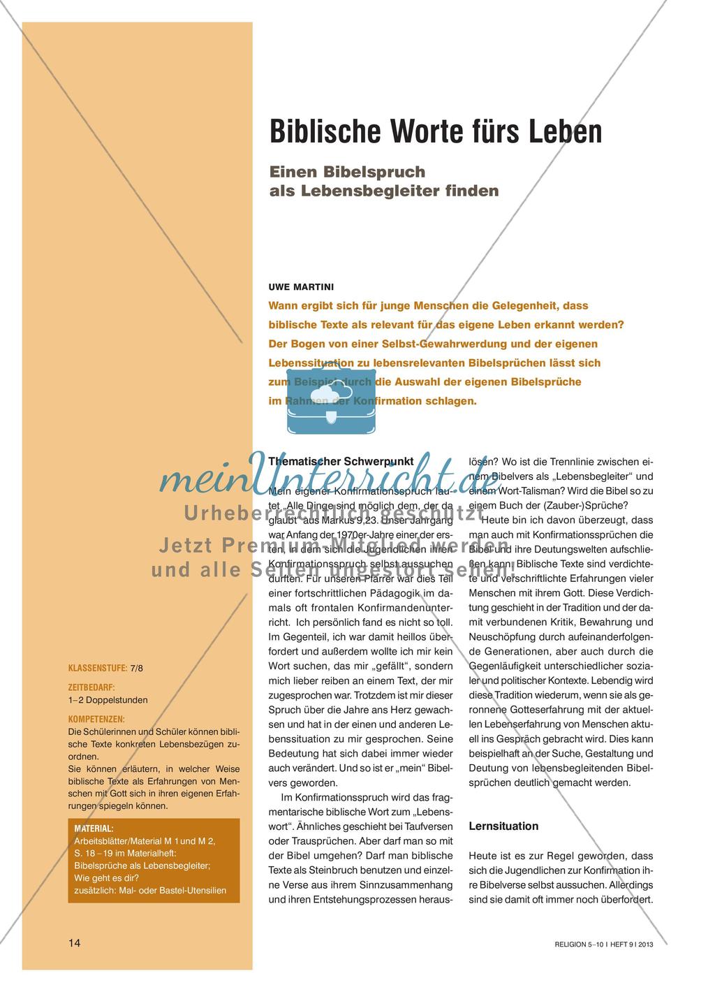 Biblische Worte fürs Leben - Einen Bibelspruch als Lebensbegleiter finden Preview 1