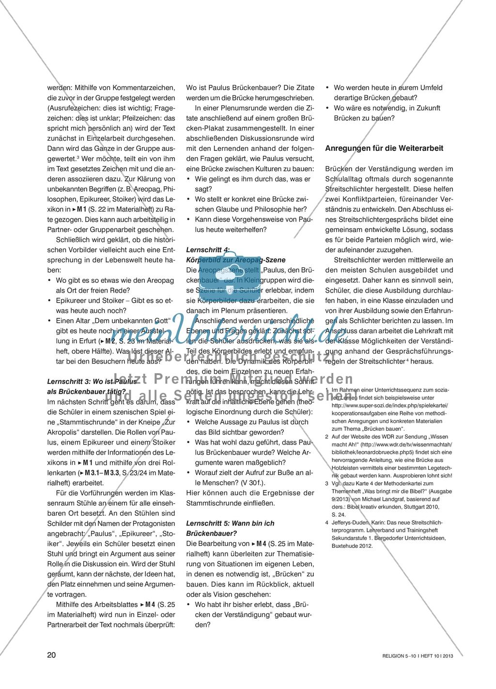 Paulus, ein Brückenbauer - Die Areopag-Rede als Zugang zum Thema „Umgang mit Fremden“ Preview 3