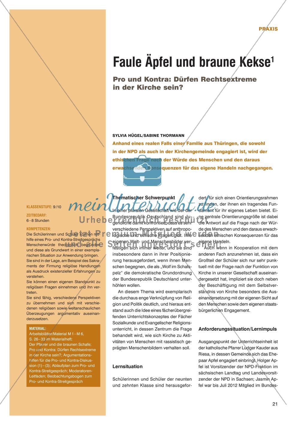 Faule Äpfel und braune Kekse - Pro und Kontra: Dürfen Rechtsextreme in der Kirche sein? Preview 1