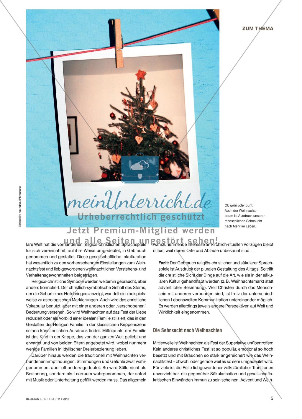 Weihnachten als Fest der Superlativen aus theologischer und gesellschaftlicher Perspektive Preview 2