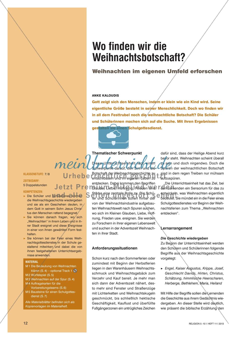 Die Gestaltung eines Gottesdienst zum Thema