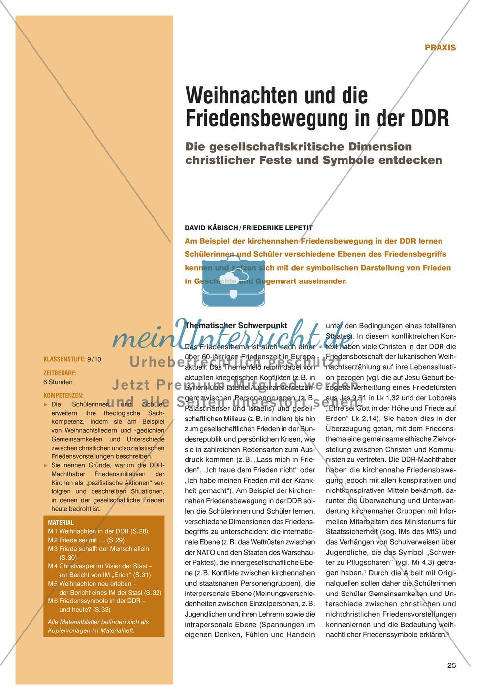 Weihnachten und die Friedensbewegung in der DDR: Die gesellschaftskritische Dimension christlicher Feste und Symbole Preview 1