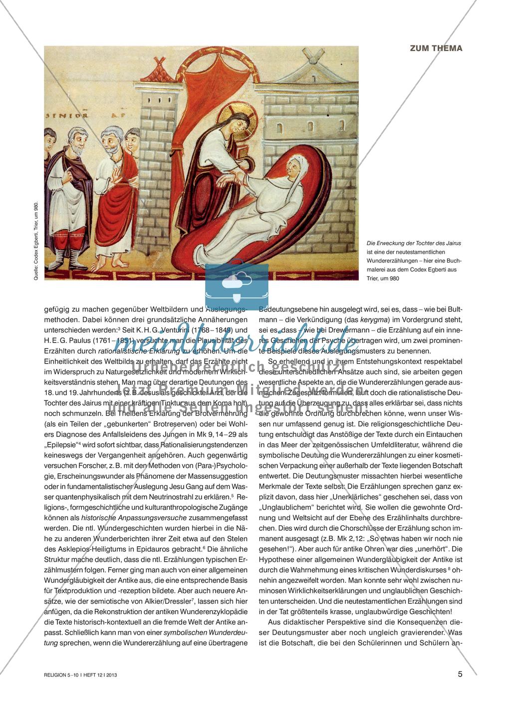 Faszination: Wundererzählungen - Von exegetischen Zähmungsversuchen und dem didaktischen Potenzial der Texte Preview 2