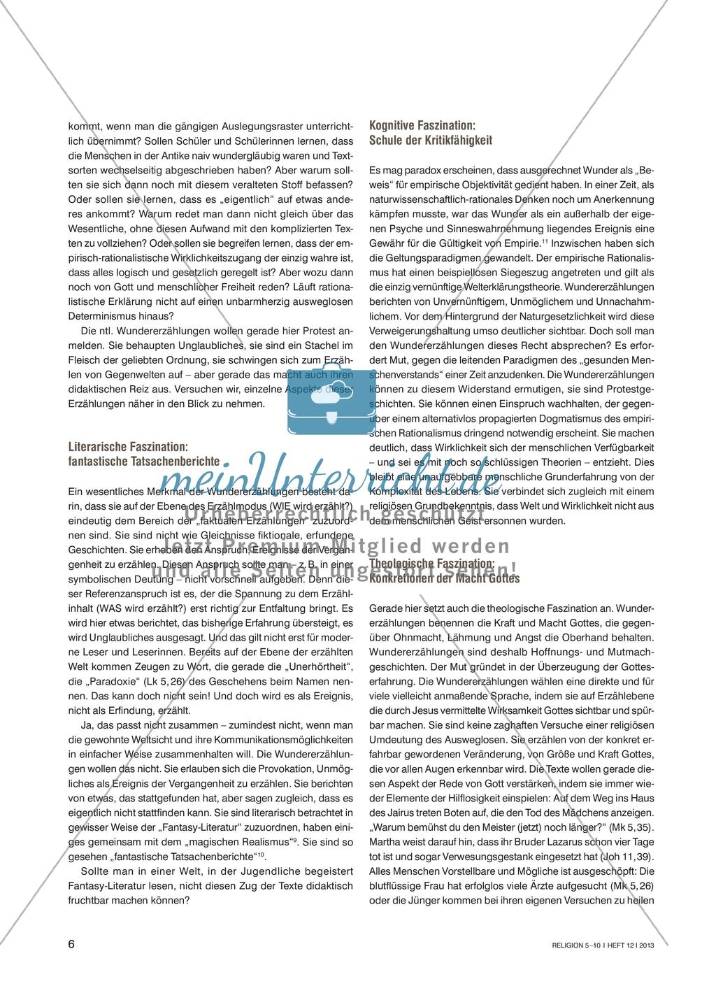 Faszination: Wundererzählungen - Von exegetischen Zähmungsversuchen und dem didaktischen Potenzial der Texte Preview 3