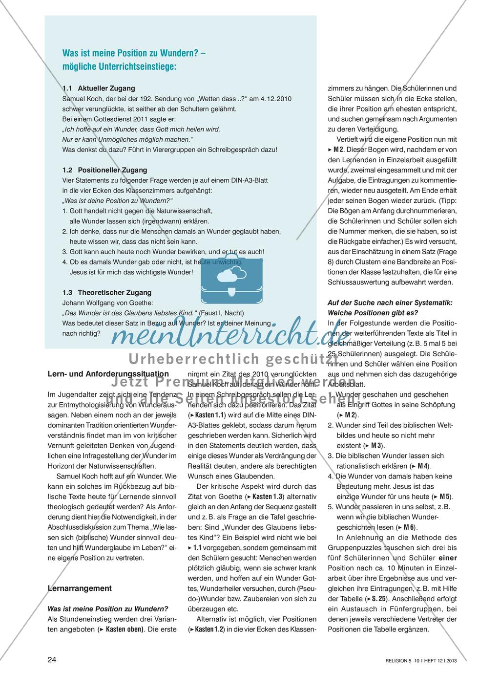 „Wunder dauern etwas länger!“ - Theologisieren mit Jugendlichen zum Thema „Wunder“ Preview 2