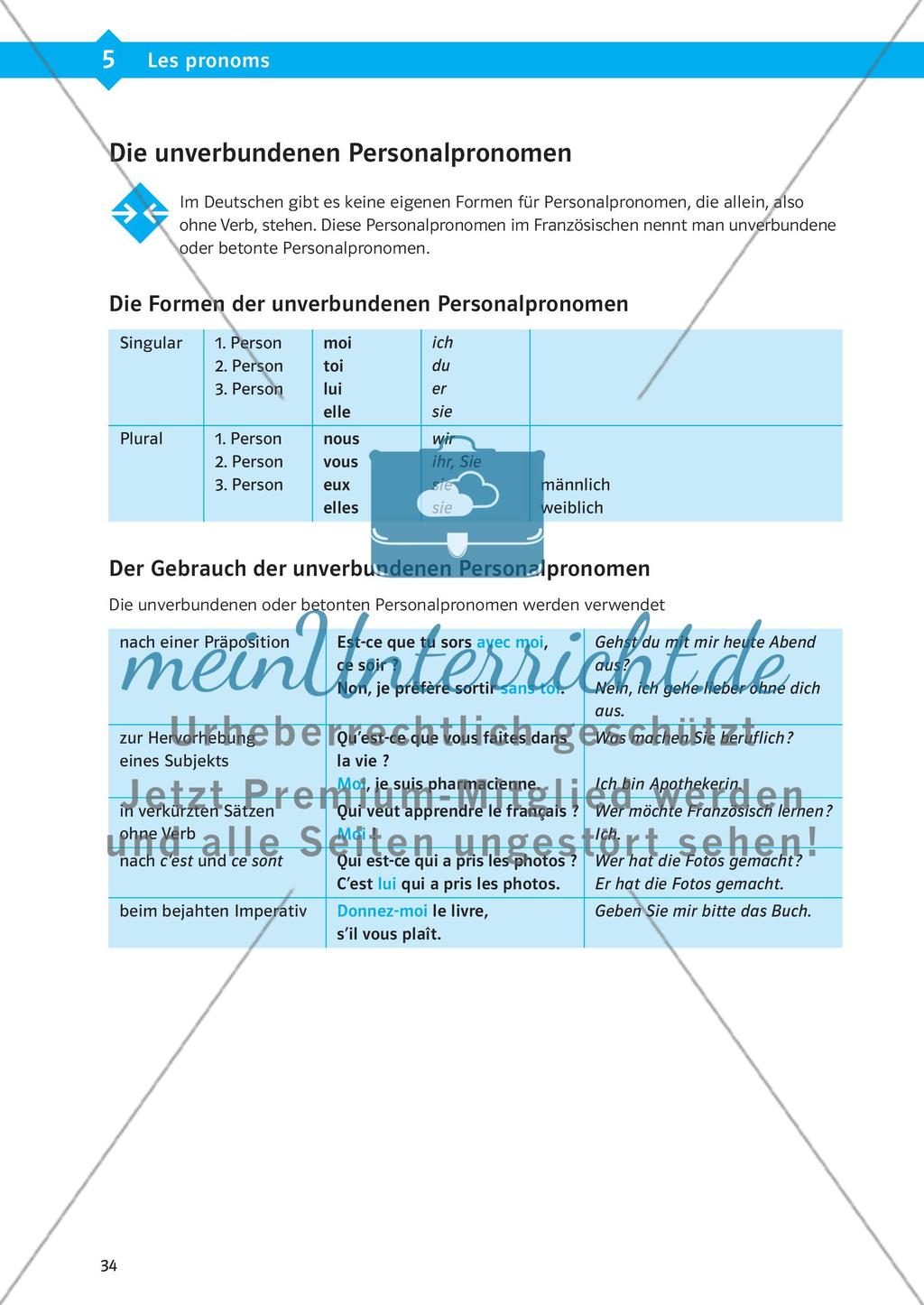 Die Pronomen Preview 3