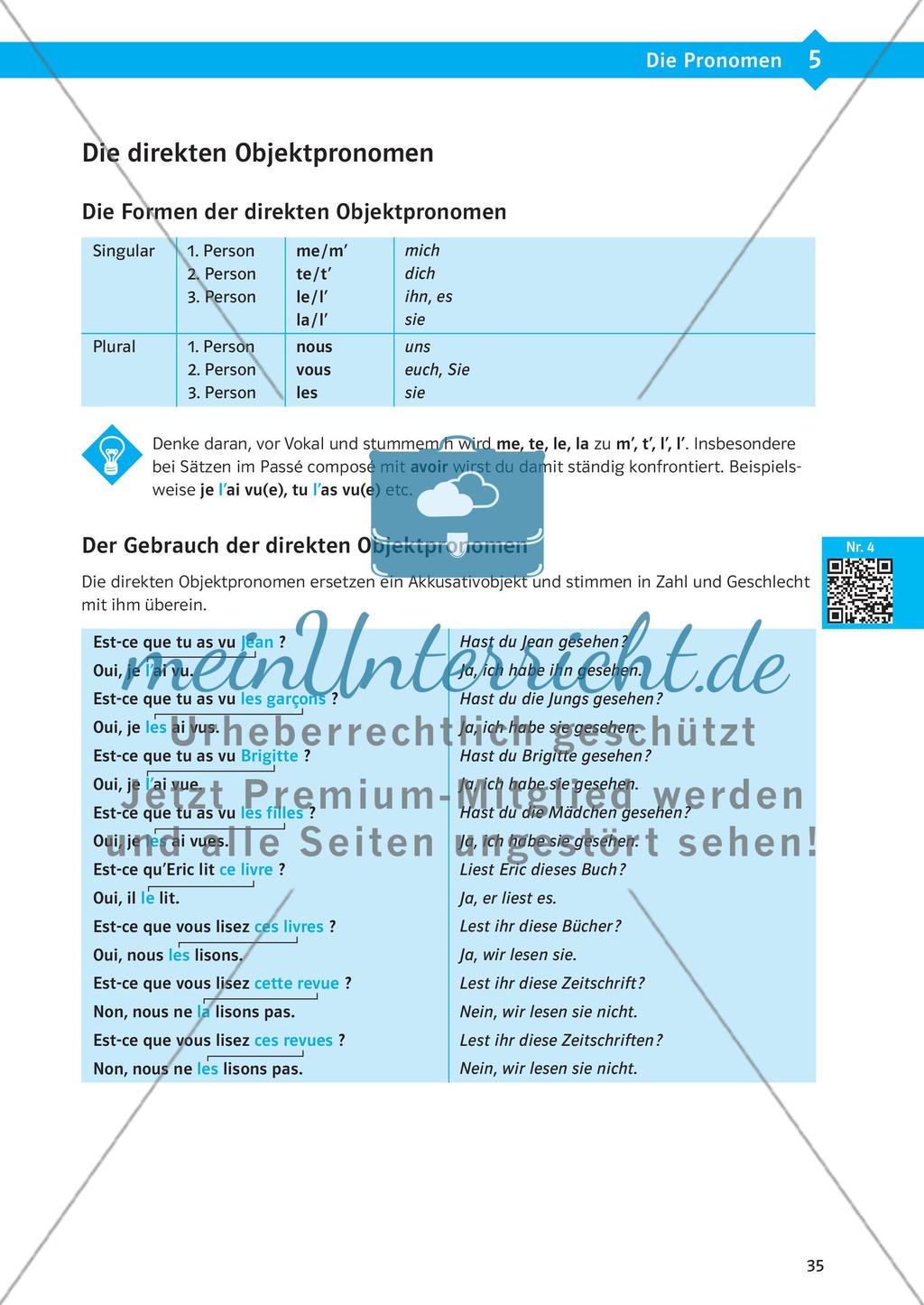 Die Pronomen Preview 4