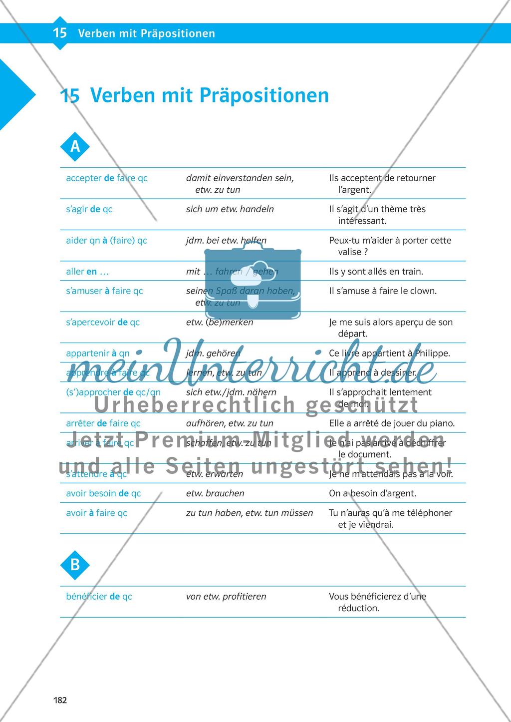 Verben mit Präpositionen Preview 1