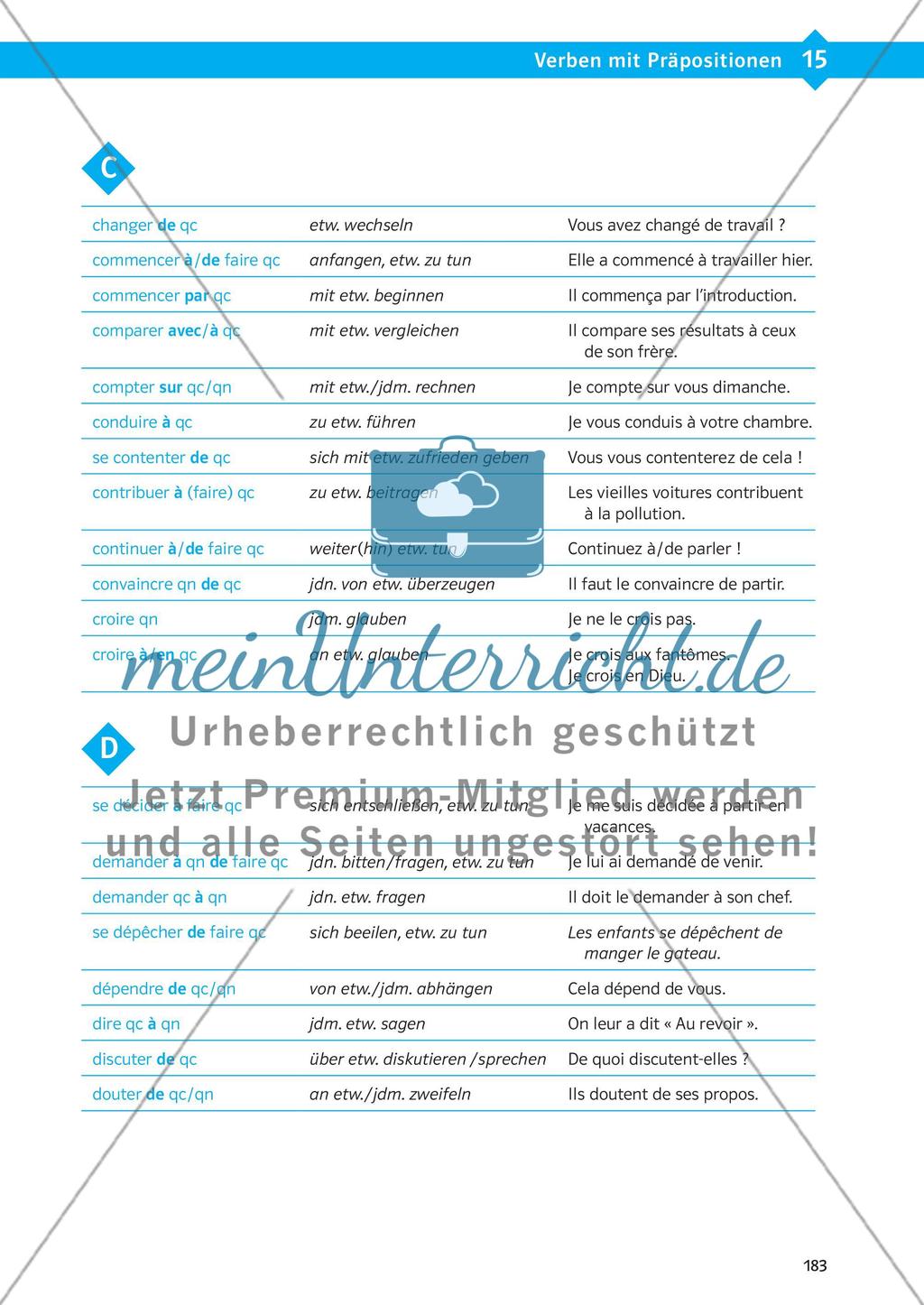 Verben mit Präpositionen Preview 2