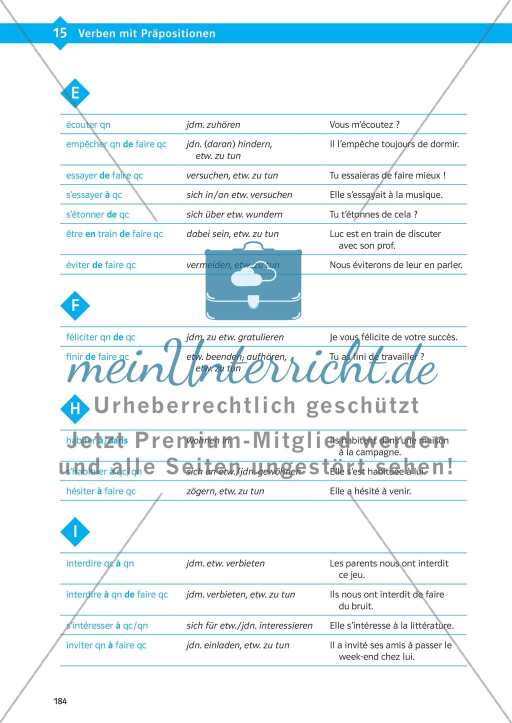 Verben mit Präpositionen Preview 3